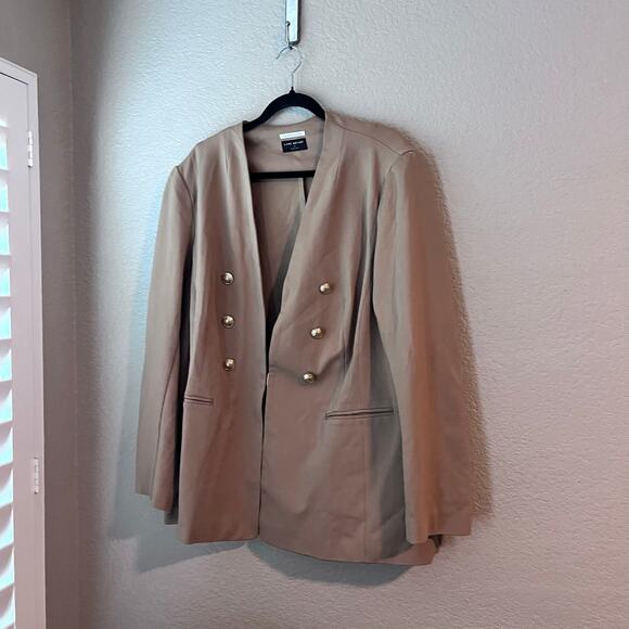 Lane Bryant Bryant Blazer Double Breasted Gold Tone Buttons Stretch Career 26 - Picture 4 of 7